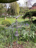 METAL HANGING DRAGONFLY  WIND CHIME BELL GARDEN ORNAMENT DECOR