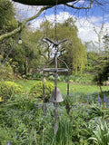 METAL HANGING DRAGONFLY  WIND CHIME BELL GARDEN ORNAMENT DECOR