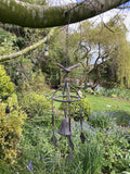 METAL HANGING DRAGONFLY  WIND CHIME BELL GARDEN ORNAMENT DECOR