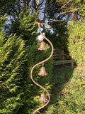 METAL DRAGONFLY BELL FLOWER STAKE GARDEN SUPPORT / DECORATION