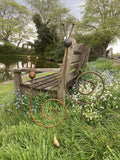 SET OF 2 METAL GARDEN RUSTY SNAIL STAKE PLANT ORNAMENT SUPPORTS