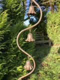 METAL DRAGONFLY BELL FLOWER STAKE GARDEN SUPPORT / DECORATION