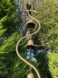 METAL DRAGONFLY BELL FLOWER STAKE GARDEN SUPPORT / DECORATION