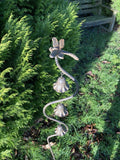 METAL DRAGONFLY BELL FLOWER STAKE GARDEN SUPPORT / DECORATION