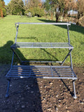METAL BLUE FOLDING SHELF PLANT STAND INDOOR /GARDEN ORNAMENT-LIGHT WEIGHT