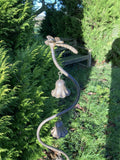 METAL DRAGONFLY BELL FLOWER STAKE GARDEN SUPPORT / DECORATION