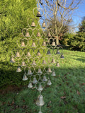 METAL HANGING TIBETAN STYLE BELLS WIND CHIME GARDEN ORNAMENT