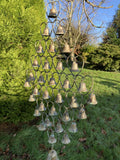METAL HANGING TIBETAN STYLE BELLS WIND CHIME GARDEN ORNAMENT