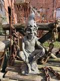 RESIN PIXIE ON ROCK STATUE GARDEN ORNAMENTS GNOME / ELF