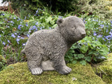 STONE GARDEN STANDING BEAR CUB ORNAMENT STATUE GIFT