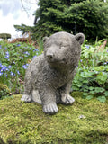 STONE GARDEN STANDING BEAR CUB ORNAMENT STATUE GIFT