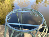 GREEN METAL BIRD CAGE STYLE PLANTER GARDEN ORNAMENT
