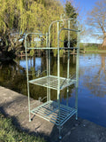 METAL GREEN FOLDING SHELF PLANT STAND INDOOR /GARDEN ORNAMENT-LIGHT WEIGHT