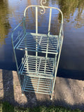 METAL GREEN FOLDING SHELF PLANT STAND INDOOR /GARDEN ORNAMENT-LIGHT WEIGHT