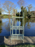 METAL GREEN FOLDING SHELF PLANT STAND INDOOR /GARDEN ORNAMENT-LIGHT WEIGHT