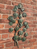 COLOURED GREEN METAL HANGING MONSTERA LEAF WALL ART PLAQUE HANGING DECOR