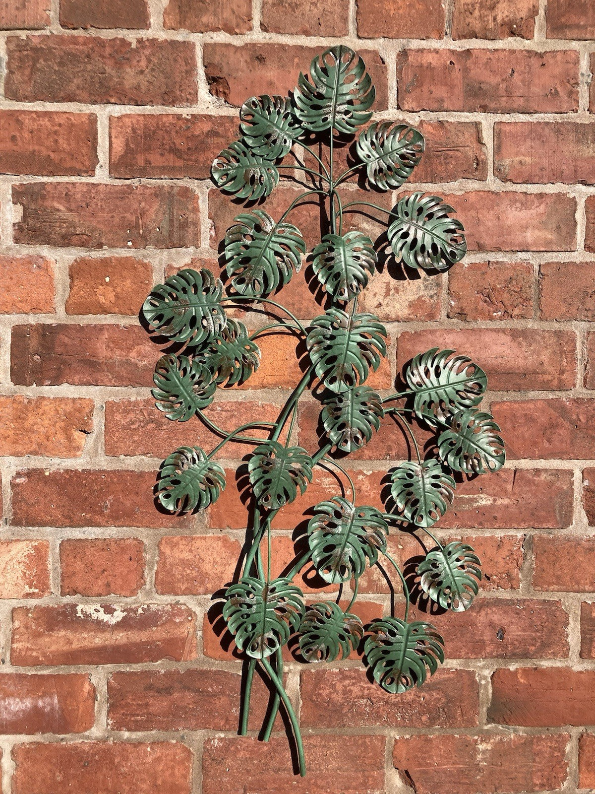 COLOURED GREEN METAL HANGING MONSTERA LEAF WALL ART PLAQUE HANGING DEC –  Ferney Heyes Garden Products