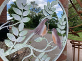 METAL FRAME ROBINS ON BRANCH GARDEN MIRROR WALL ART PLAQUE