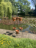 WROUGHT IRON METAL 6 POT PLANT STAND GARDEN ORNAMENT PLANTER
