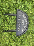 CAST IRON KEEP OFF THE GRASS SIGN  / SPIKE - METAL GARDEN ORNAMENT