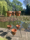 WROUGHT IRON METAL 6 POT PLANT STAND GARDEN ORNAMENT PLANTER