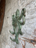 CAST IRON HANGING COLOURED OCTOPUS HOOK - METAL ORNAMENT