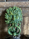 CAST IRON HANGING GREEN MAN DOOR KNOCKER - METAL ORNAMENT