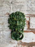 CAST IRON HANGING GREEN MAN DOOR KNOCKER - METAL ORNAMENT