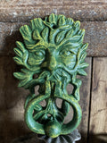 CAST IRON HANGING GREEN MAN DOOR KNOCKER - METAL ORNAMENT
