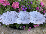 SMALL METAL CAST IRON RABBITS & FLOWERS BIRD FEEDER GARDEN ORNAMENT