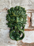 CAST IRON HANGING GREEN MAN DOOR KNOCKER - METAL ORNAMENT