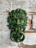 CAST IRON HANGING GREEN MAN DOOR KNOCKER - METAL ORNAMENT