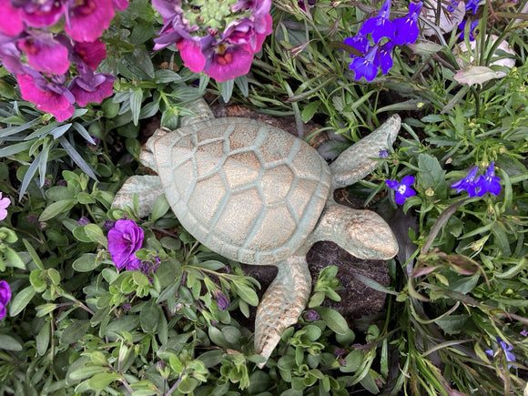 CAST IRON METAL TURTLE KEY SAFE STATUE GARDEN ORNAMENT