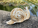 CAST IRON METAL SNAIL STATUE GARDEN ORNAMENT