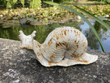 CAST IRON METAL SNAIL STATUE GARDEN ORNAMENT