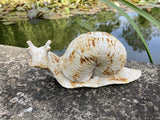 CAST IRON METAL SNAIL STATUE GARDEN ORNAMENT