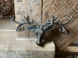 CAST IRON HANGING COLOURED STAG / MOOSE HOOK - METAL ORNAMENT