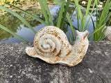 CAST IRON METAL SNAIL STATUE GARDEN ORNAMENT