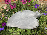 SMALL METAL CAST IRON BIRD ON LEAF BIRD BATH / FEEDER STATUE GARDEN ORNAMENT