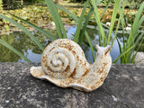 CAST IRON METAL SNAIL STATUE GARDEN ORNAMENT