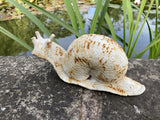 CAST IRON METAL SNAIL STATUE GARDEN ORNAMENT