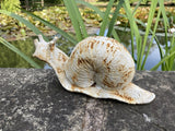 CAST IRON METAL SNAIL STATUE GARDEN ORNAMENT