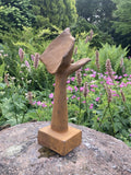 METAL RUSTY CAST IRON FACE / HAND BUST MODERN ART STATUE GARDEN ORNAMENT