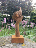METAL RUSTY CAST IRON FACE / HAND BUST MODERN ART STATUE GARDEN ORNAMENT