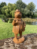 METAL RUSTY CAST IRON MR BADGER STATUE GARDEN ORNAMENT