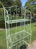 TALL GREEN METAL FOLDING SHELF PLANT STAND - LIGHT WEIGHT