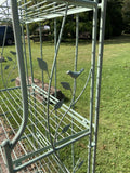 TALL GREEN METAL FOLDING SHELF PLANT STAND - LIGHT WEIGHT