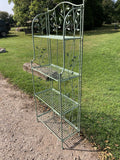 TALL GREEN METAL FOLDING SHELF PLANT STAND - LIGHT WEIGHT
