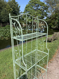 TALL GREEN METAL FOLDING SHELF PLANT STAND - LIGHT WEIGHT