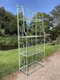 TALL GREEN METAL FOLDING SHELF PLANT STAND - LIGHT WEIGHT